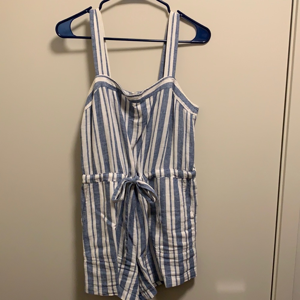 Gap blue and white striped romper